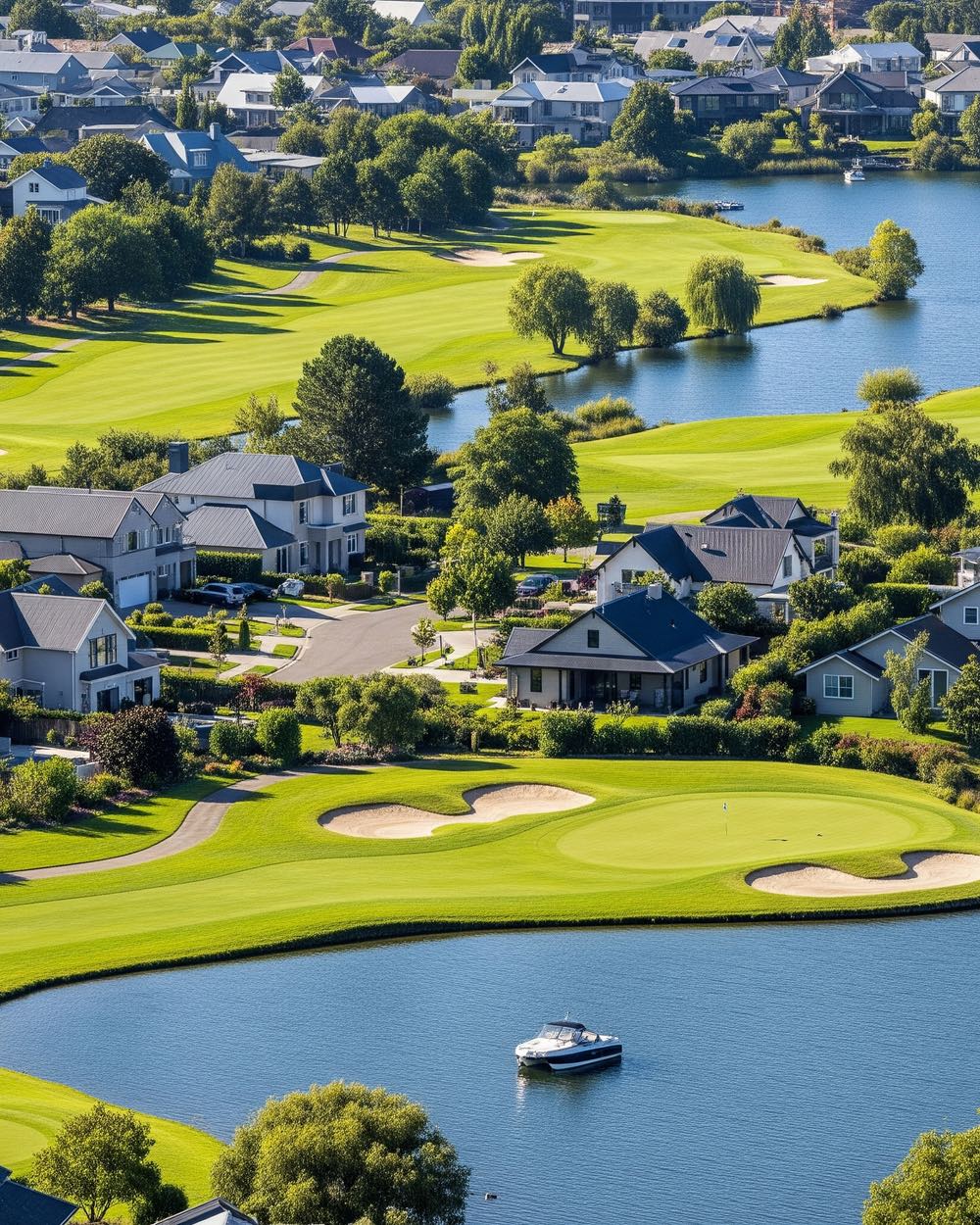 Golf course community with homes on the fairways